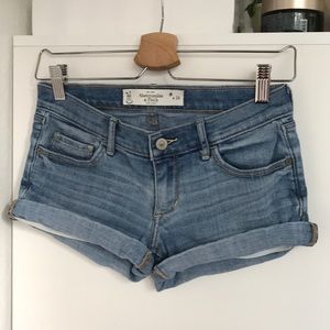 The Best Stretchy Light Wash Blue Jean Shorts